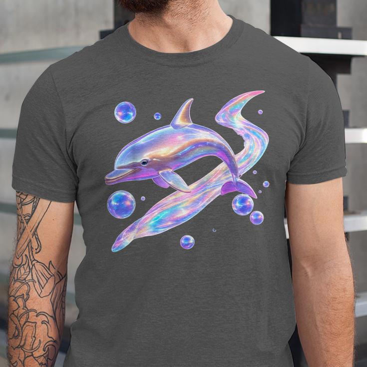 Frutiger Aero Y2K Chrome Dolphin Unisex Jersey T-Shirt