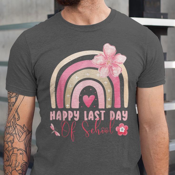 Fun Happy Last Day Of School Girl Student Graduation Rainbow Unisex Jersey T-Shirt