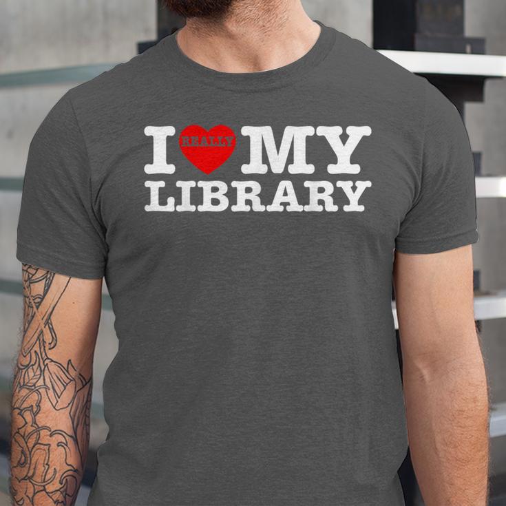 Fun I Love My Library Book Reader Bookworm Librarian Costume Unisex Jersey T-Shirt Fun I Love My Library Book Reader Bookworm Librarian Costume Unisex Jersey T-Shirt
