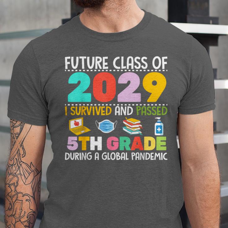 Future Class Of 2029 I Survived Passed 5th Grade Graduation Unisex Jersey T-Shirt