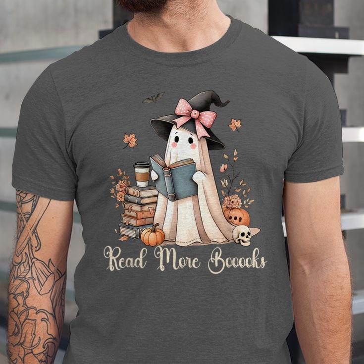 Ghost Reading Book Coquette Bow Halloween Girl Kid Teacher Unisex Jersey T-Shirt Ghost Reading Book Coquette Bow Halloween Girl Kid Teacher Unisex Jersey T-Shirt