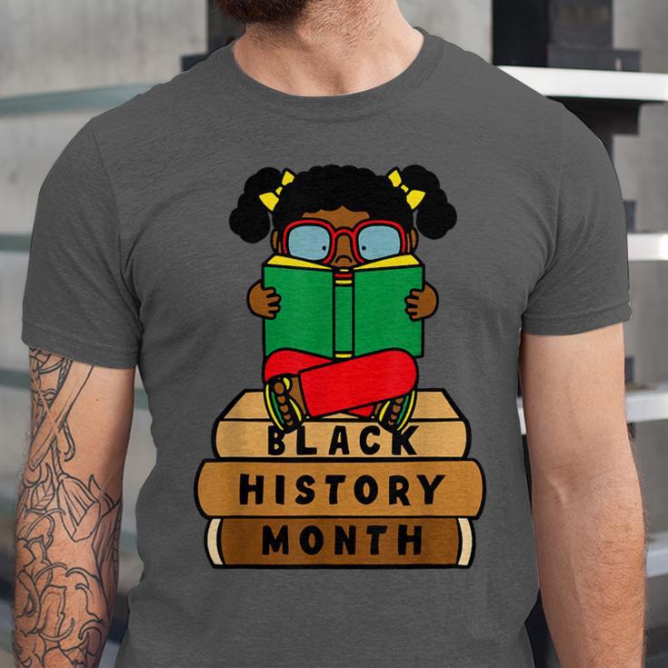 Girl Kid Reading Book Black History Month Bookworm Unisex Jersey T-Shirt Girl Kid Reading Book Black History Month Bookworm Unisex Jersey T-Shirt