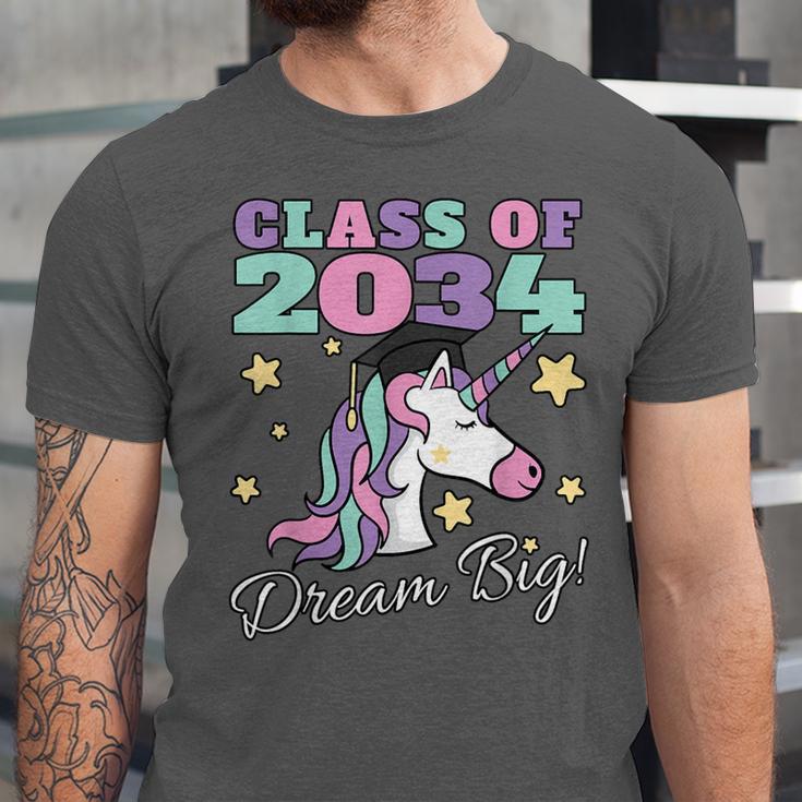 Girls Class Of 2034 Magical Unicorn Graduation Cap Unisex Jersey T-Shirt
