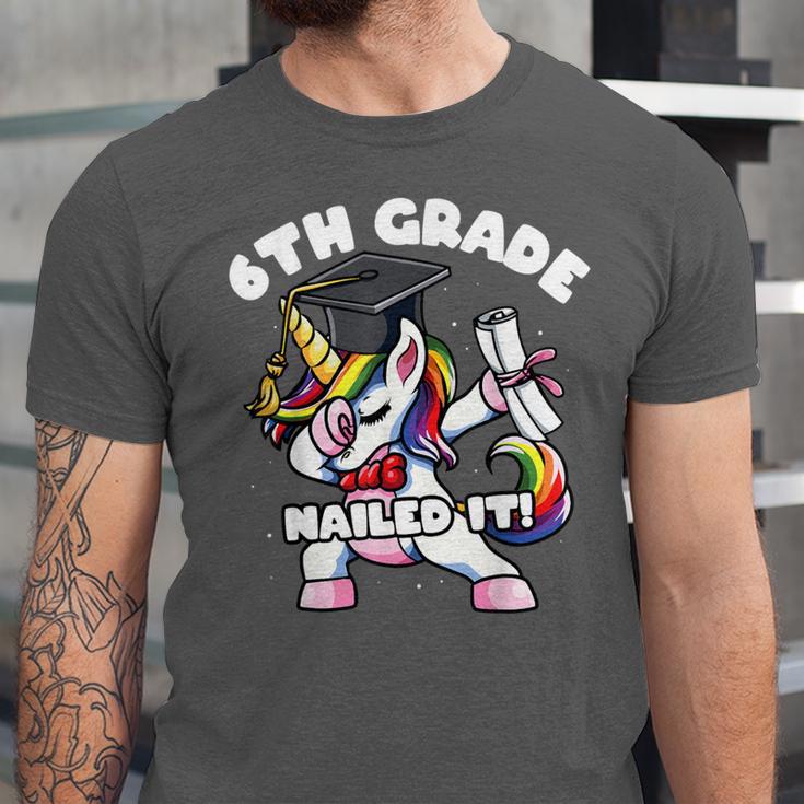 Girls Dabbing Unicorn 6th Sixth Grade Nailed It Graduation Unisex Jersey T-Shirt