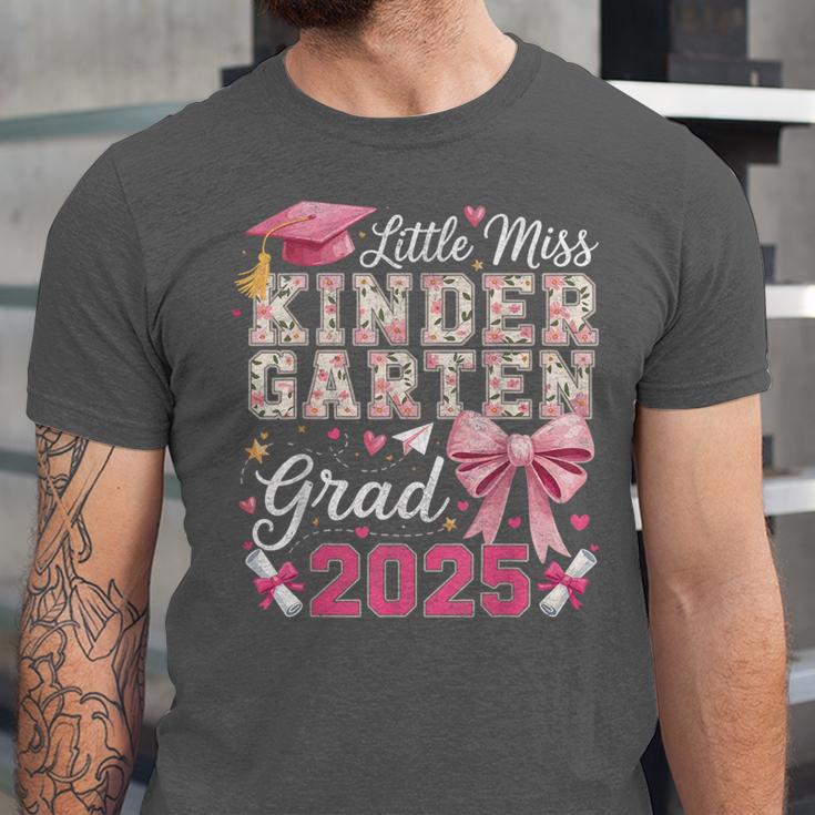Girls Little Miss Kindergarten Grad 2025 Coquette Graduation Unisex Jersey T-Shirt