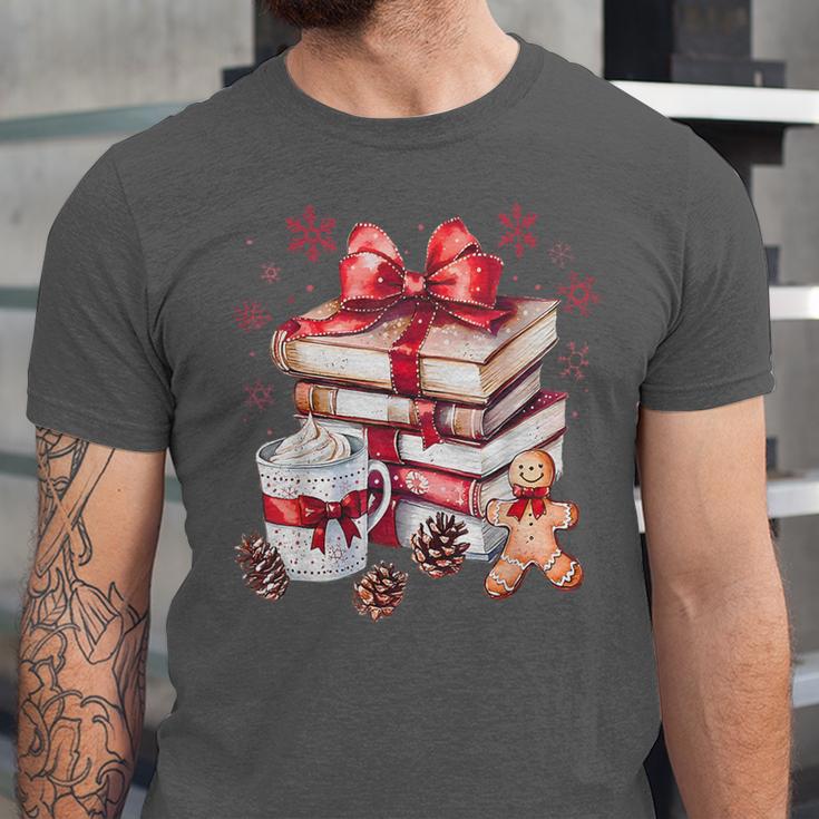 Girly Coquette Gingerbread Books And Hot Cocoa Cozy Season Unisex Jersey T-Shirt Girly Coquette Gingerbread Books And Hot Cocoa Cozy Season Unisex Jersey T-Shirt