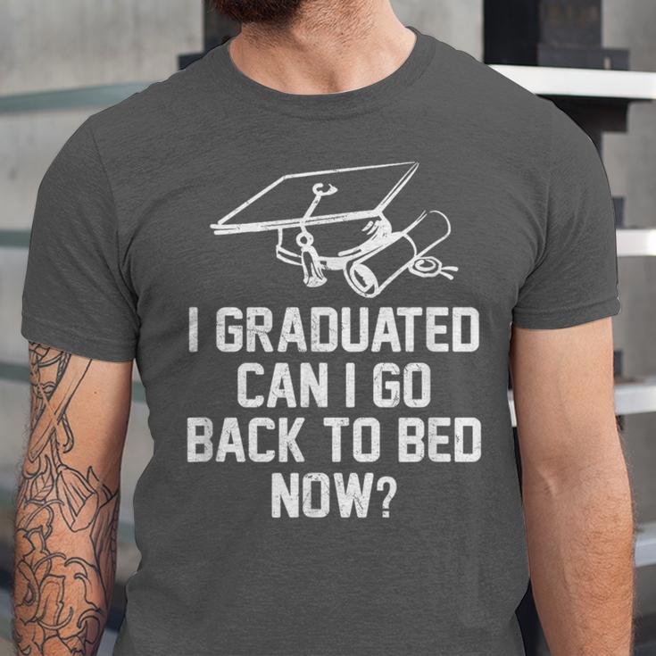 Can I Go Back To Bed Shirt Graduation 2026 For Him Her Unisex Jersey T-Shirt