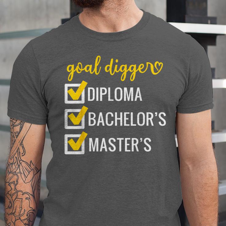 Goal Digger Inspirational Quotes Master's Degree Graduation Unisex Jersey T-Shirt