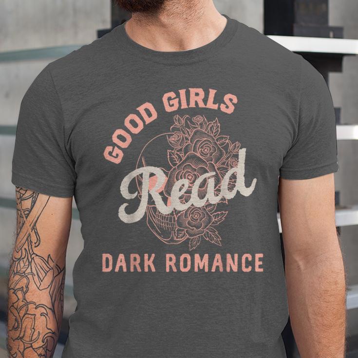 Good Girls Read Dark Romance Shirt Women Spicy Book Lovers Unisex Jersey T-Shirt