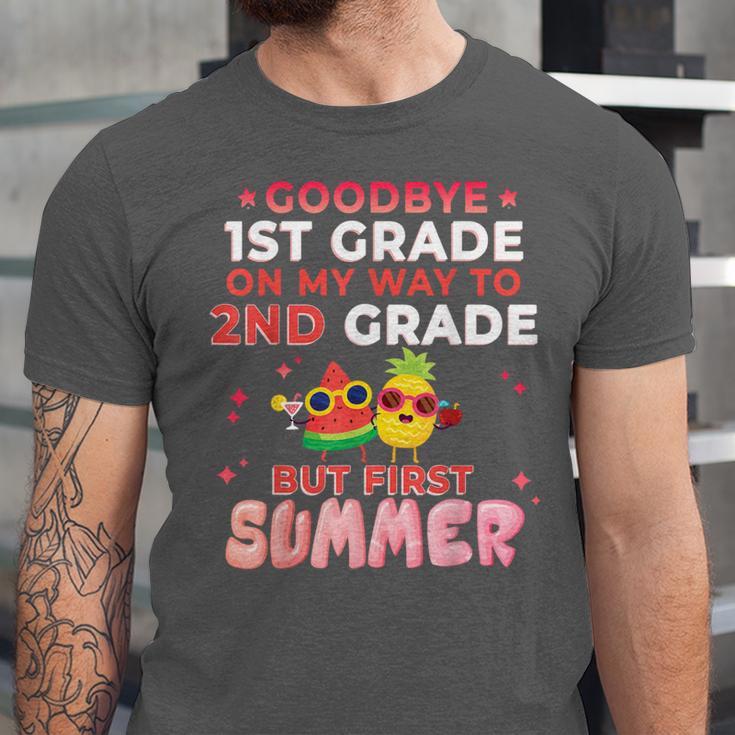 Goodbye 1st Grade Graduation To 2nd Grade Hello Summer Unisex Jersey T-Shirt