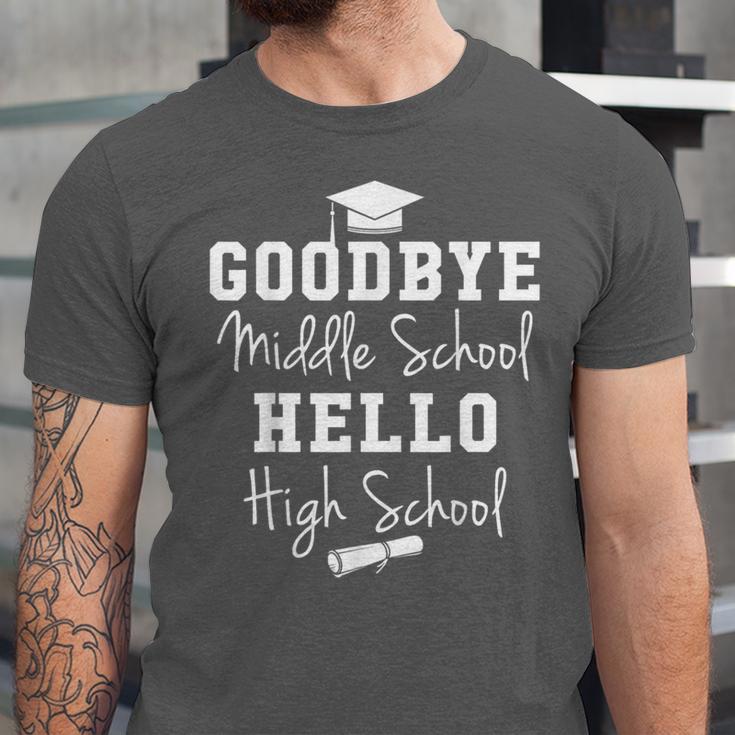 Goodbye Middle School Hello High School Graduation T-Shirt Unisex Jersey T-Shirt