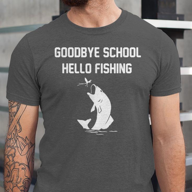 Goodbye School Hello Fishing Graduation T-Shirt Unisex Jersey T-Shirt