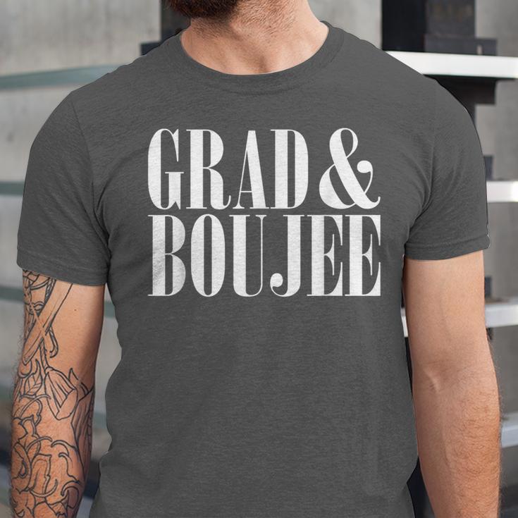 Grad And Boujee Graduation High School College Fun Unisex Jersey T-Shirt