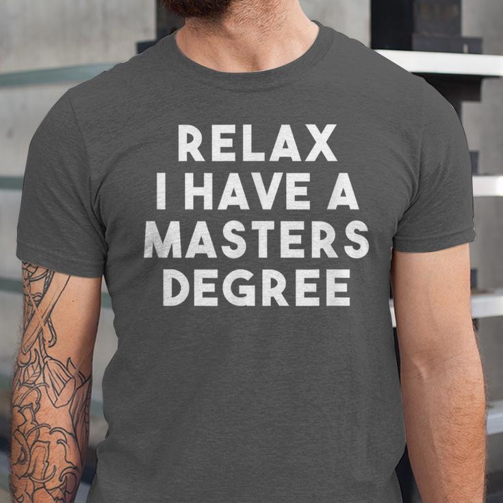 Grad School Graduation For Him Her Masters Degree Unisex Jersey T-Shirt
