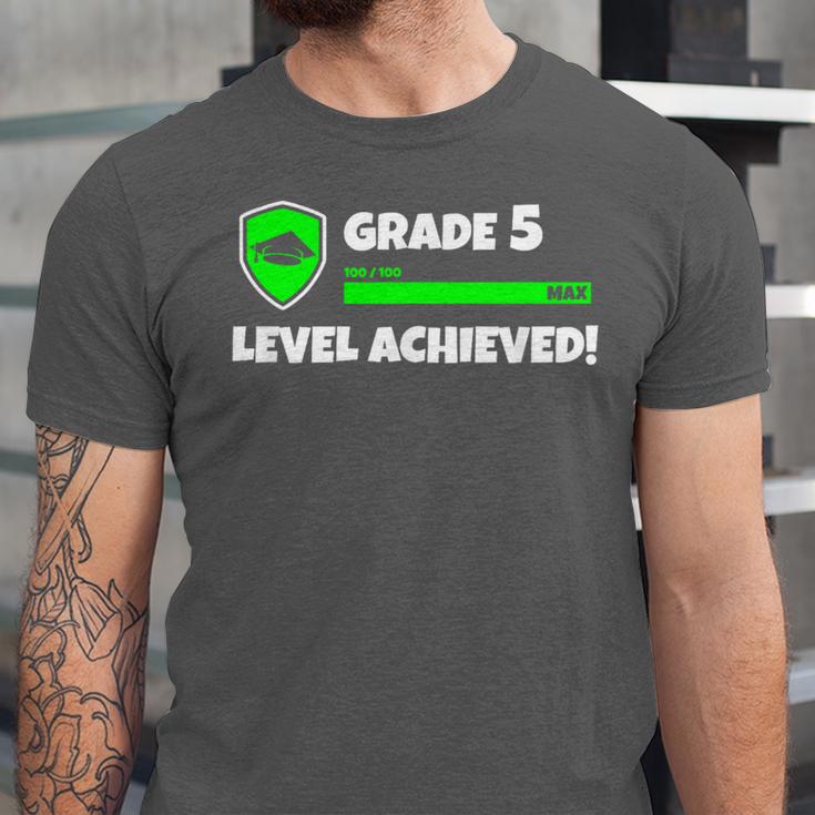 Grade 5 Level Achieved Video Gamer 5th Grade Graduation Unisex Jersey T-Shirt
