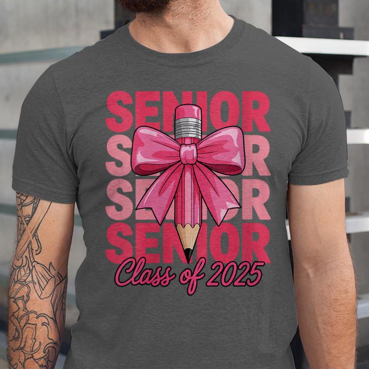 Graduate 2025 For Senior 2025 Graduation Coquette Pink Bow Unisex Jersey T-Shirt