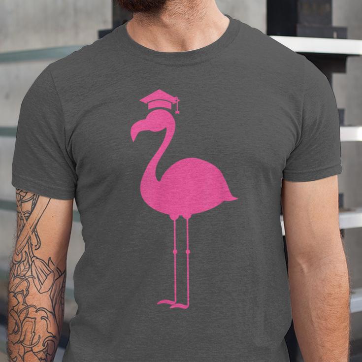 Graduate Cute Pink Flamingo Graduation Unisex Jersey T-Shirt