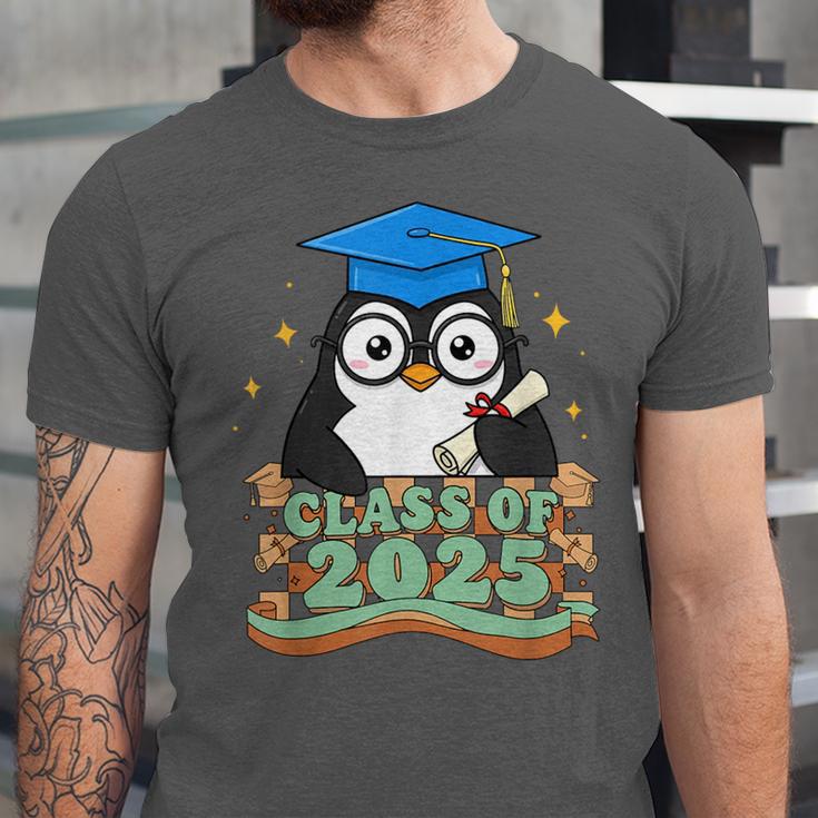 Graduate Penguin Class Of 2025 Kids Graduation Unisex Jersey T-Shirt