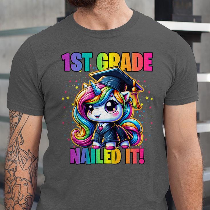 Graduation 1st Grade Unicorn Nailed It Girls Grad Magical Unisex Jersey T-Shirt