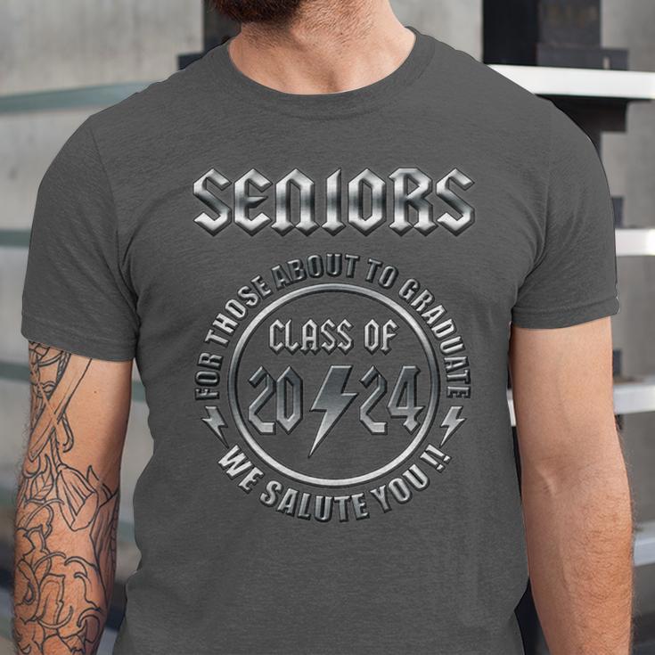 Graduation 2024 Rock & Roll Style Senior Unisex Jersey T-Shirt Graduation 2024 Rock & Roll Style Senior Unisex Jersey T-Shirt