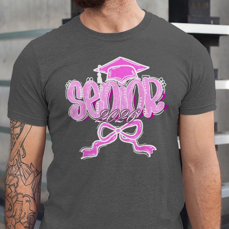 Graduation 2026 Senior 2026 Class Of 2026 Coquette Pink Girl Unisex Jersey T-Shirt