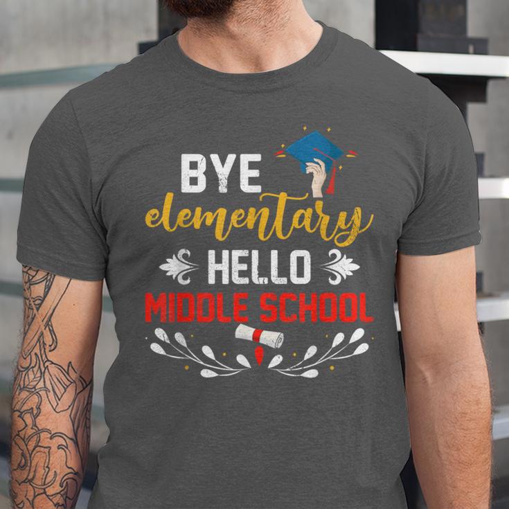 Graduation Bye Elementary Hello Middle School Graduate Unisex Jersey T-Shirt