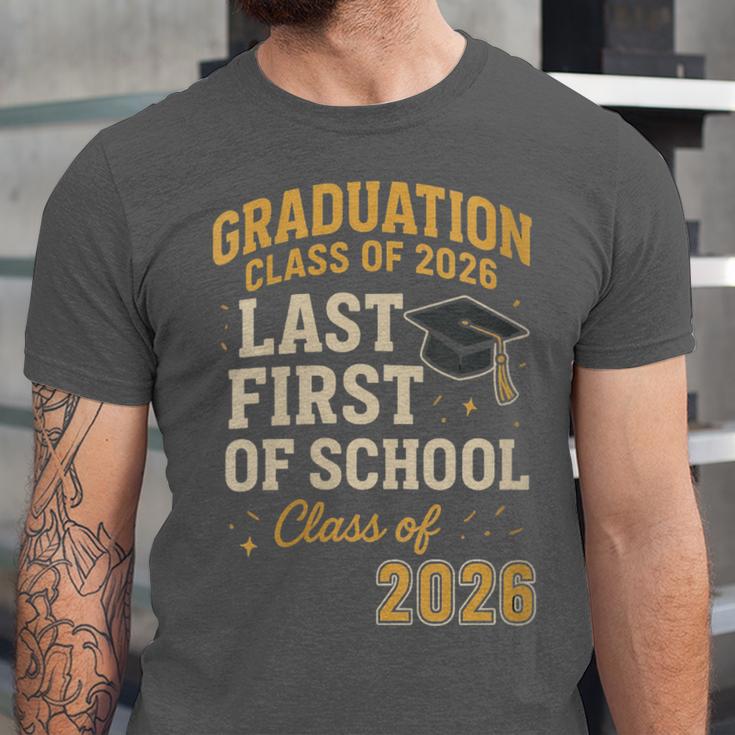 Graduation Class Of 2026 My Last First Day Of School Senior Unisex Jersey T-Shirt