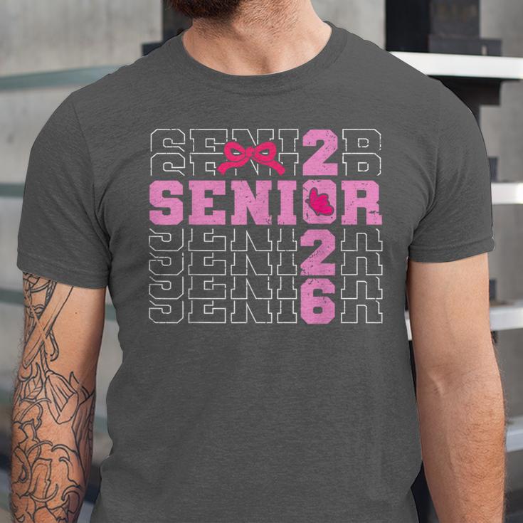 Graduation Class Of 2026 Senior 2026 Pink Bow Coquette Unisex Jersey T-Shirt