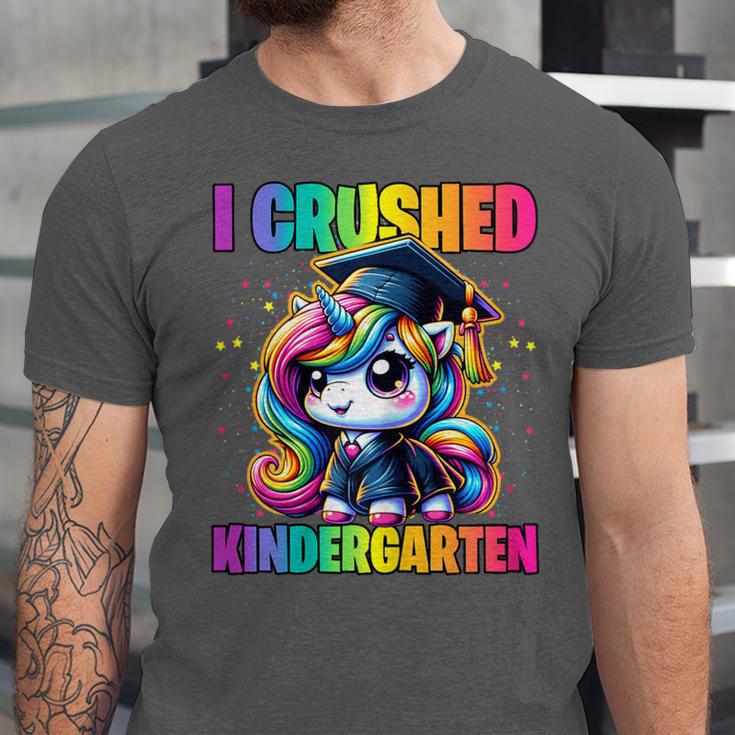Graduation I Crushed Kindergarten Unicorn Girls Grad Magical Unisex Jersey T-Shirt