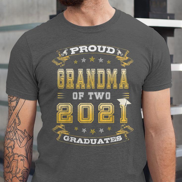 Graduation Proud Grandma Of Two 2021 Graduates High School Unisex Jersey T-Shirt