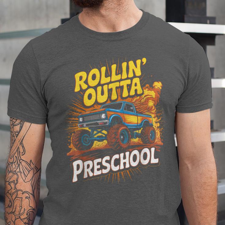 Graduation Rollin' Outta Preschool Monster Truck Boys Pre-K Unisex Jersey T-Shirt