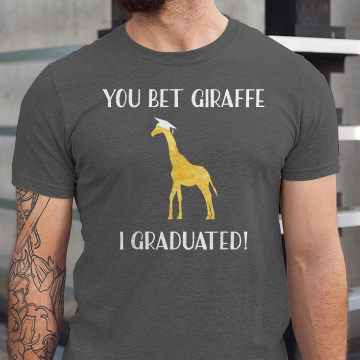 Graduation Shirt You Bet Giraffe I Graduated Pun Unisex Jersey T-Shirt