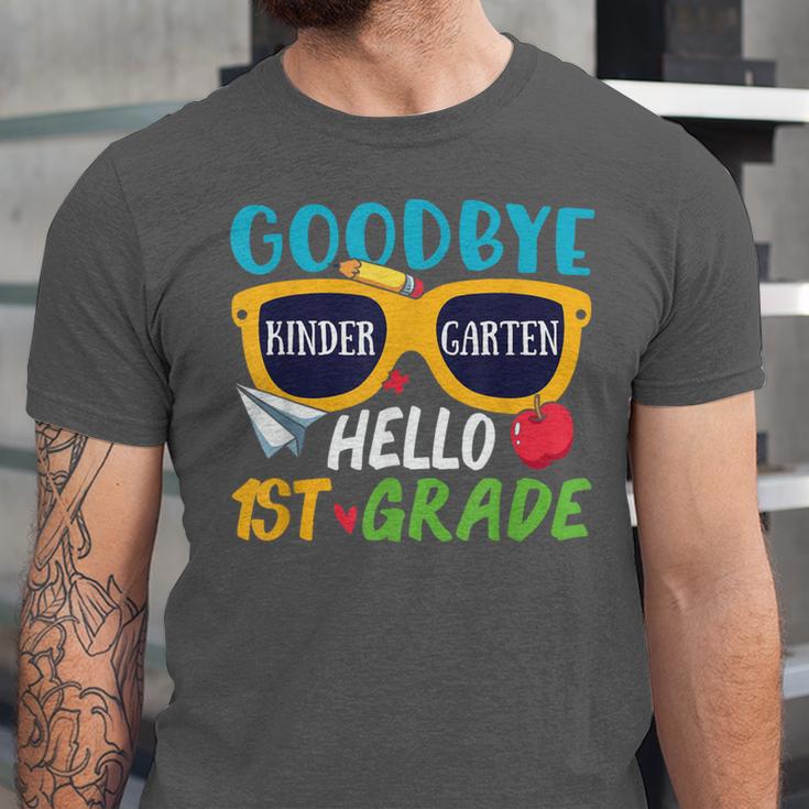 Graduation Shirt Goodbye Kindergarten Hello 1st Grade School Unisex Jersey T-Shirt