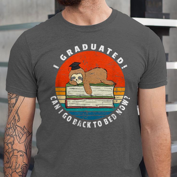 Graduation Sloth Can I Go Back To Bed Now Vintage Unisex Jersey T-Shirt