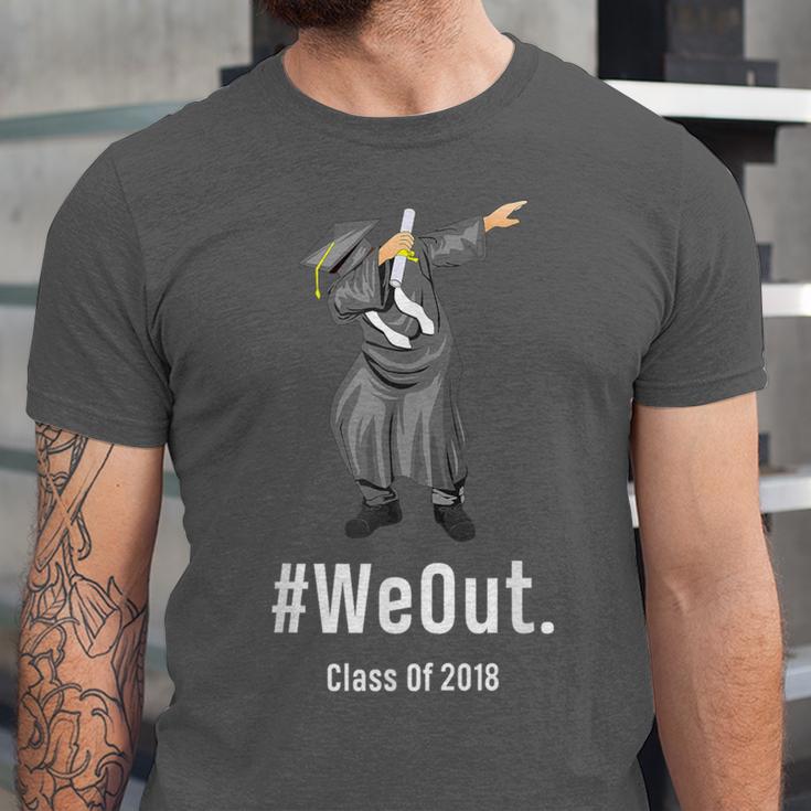 Graduation T-Shirt Dabbing Graduation We Out Class Of 2018 Unisex Jersey T-Shirt
