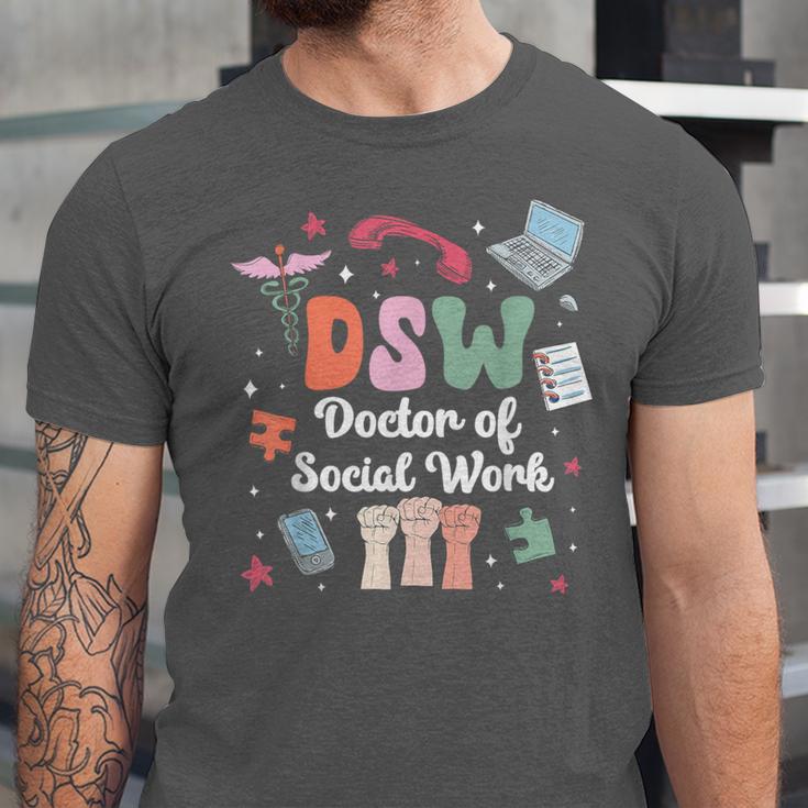 Groovy DSW Doctor Of Social Work Graduation DSW Graduate Unisex Jersey T-Shirt