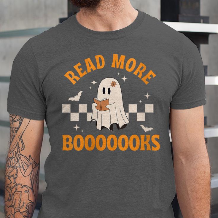 Groovy Halloween Teacher Spooky Read More Book Women Girl Unisex Jersey T-Shirt