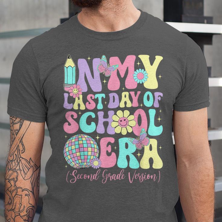 Groovy In My Last Day Of School Era Second Grade Graduation Unisex Jersey T-Shirt