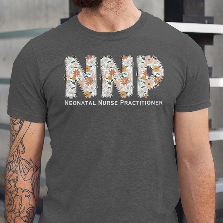 Groovy NNP Neonatal Nurse Practitioner Floral Graduation Unisex Jersey T-Shirt