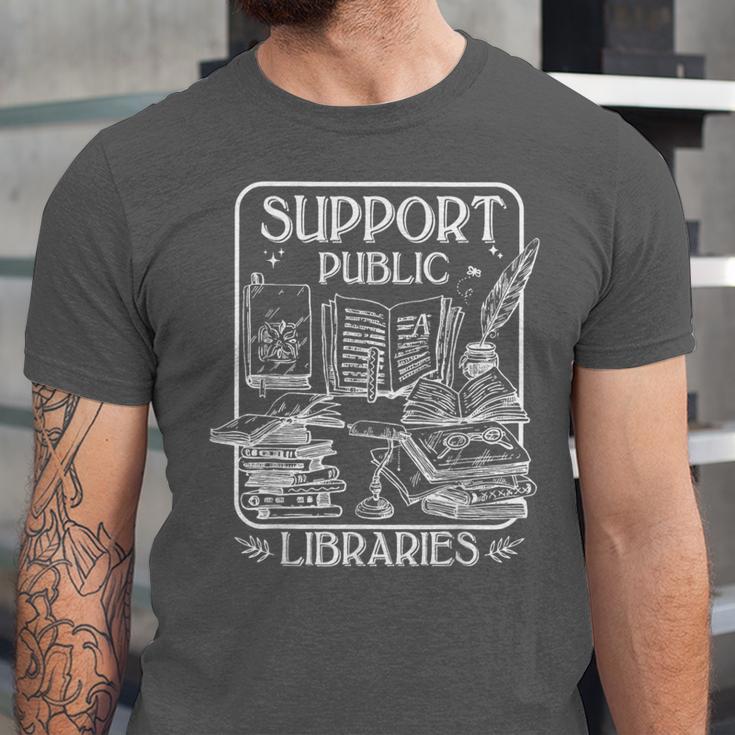 Groovy Support Your Local Library Book Reader Lover Bookworm Unisex Jersey T-Shirt
