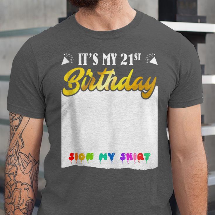 Guestbook My 21st Birthday Sign My Shirt Birthday Party Unisex Jersey T-Shirt