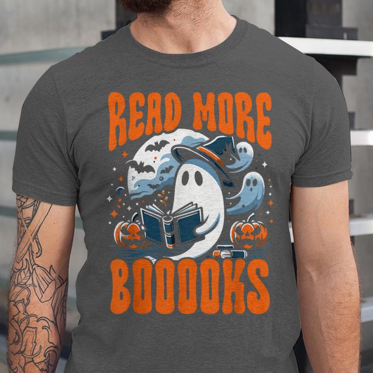 Halloween Book Lover Ghost Boo Pun Read More Boooks Unisex Jersey T-Shirt Halloween Book Lover Ghost Boo Pun Read More Boooks Unisex Jersey T-Shirt