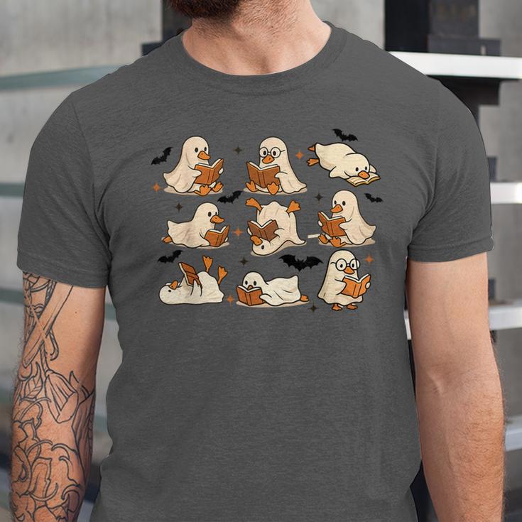 Halloween Ghost Book Lover Unisex Jersey T-Shirt