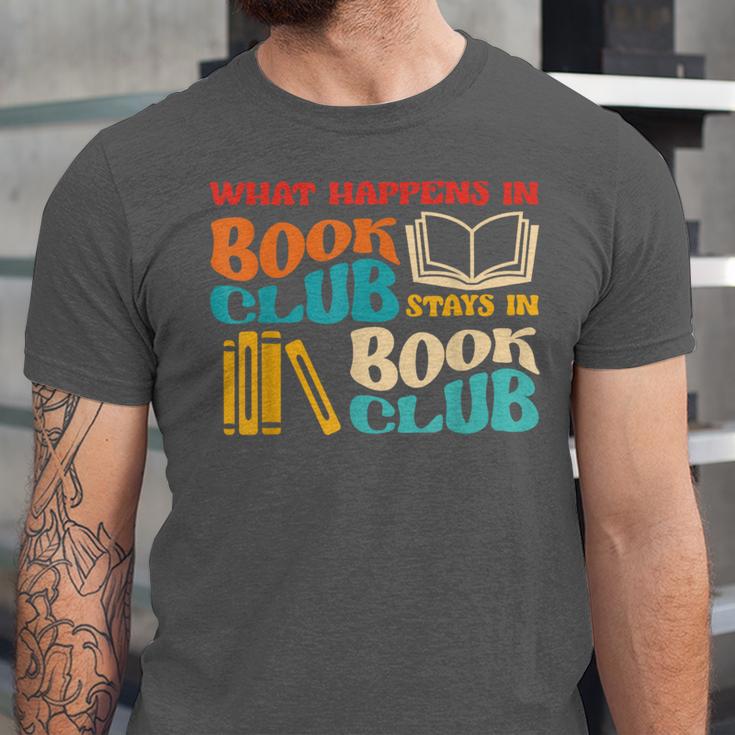 What Happens In Book Club Stays In Book Club Retro Unisex Jersey T-Shirt