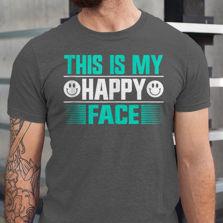 This Is My Happy Face Introvert Unisex Jersey T-Shirt This Is My Happy Face Introvert Unisex Jersey T-Shirt