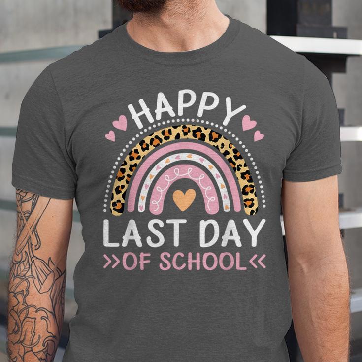 HAPPY LAST OF DAY SCHOOL Rainbow Teacher Student Graduation Men Women Girls Kids Unisex Jersey T-Shirt
