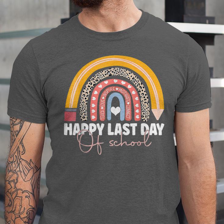 HAPPY LAST OF DAY SCHOOL Rainbow Teacher Student Graduation Unisex Jersey T-Shirt