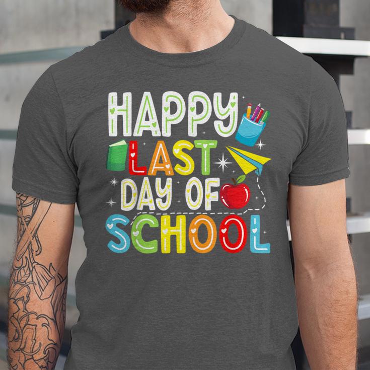 Happy Last Day Of School Teacher Kids Boys Girls Graduation Unisex Jersey T-Shirt