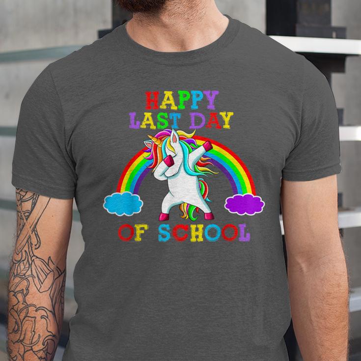 Happy Last Day Of School Teacher Student Graduation Unicorn Unisex Jersey T-Shirt