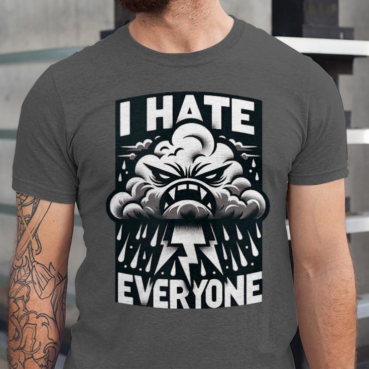 I Hate Everyone Introvert Anti-Social Dark Humor Unisex Jersey T-Shirt